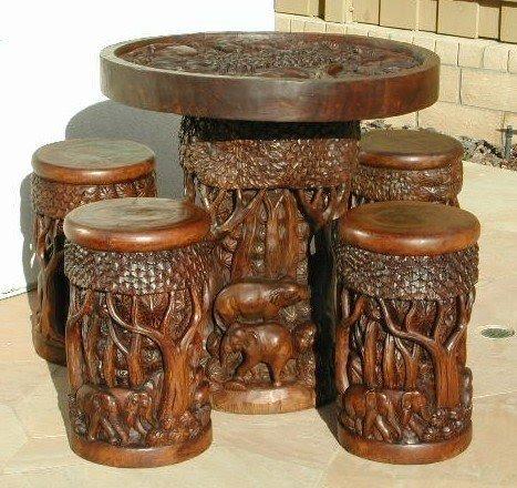 Hand-Carved Furniture (Chairs, Side Tables, Cabinets)